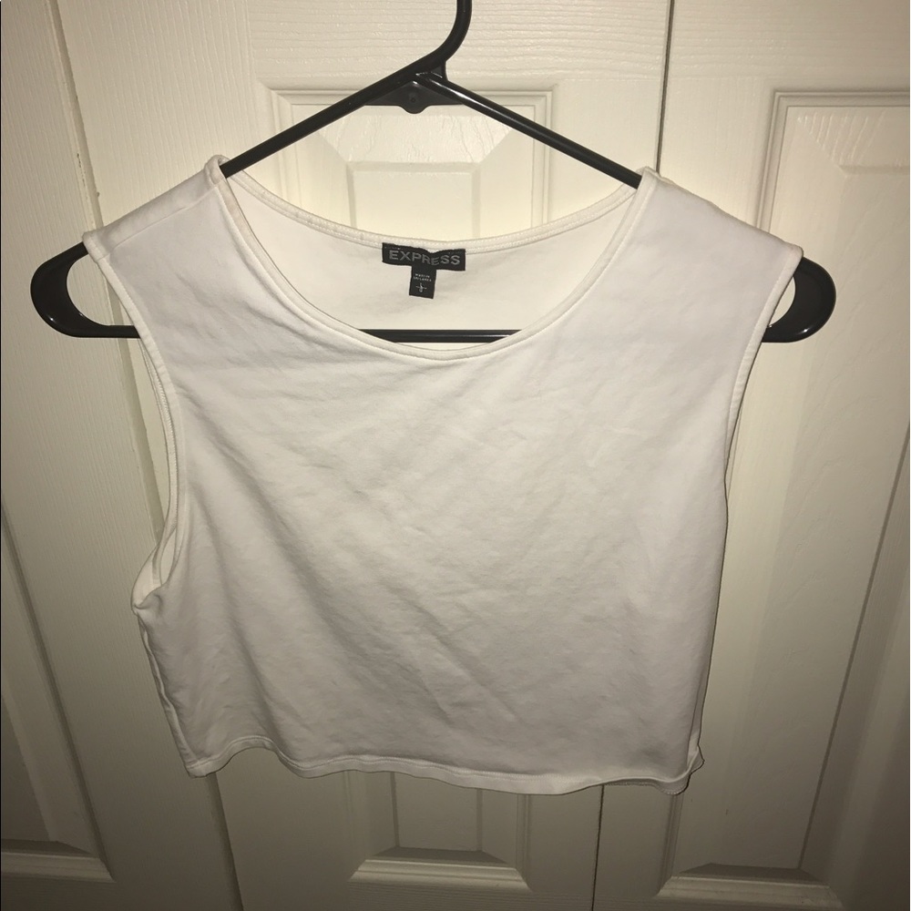 Basic White CropTop from Express; size: large