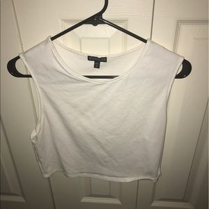 Basic White CropTop from Express; size: large