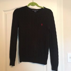 Polo Black Cable Knit Sweater