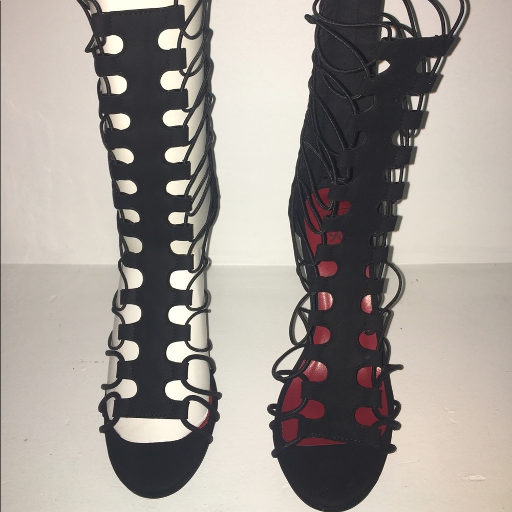Strappy black 4" heels!