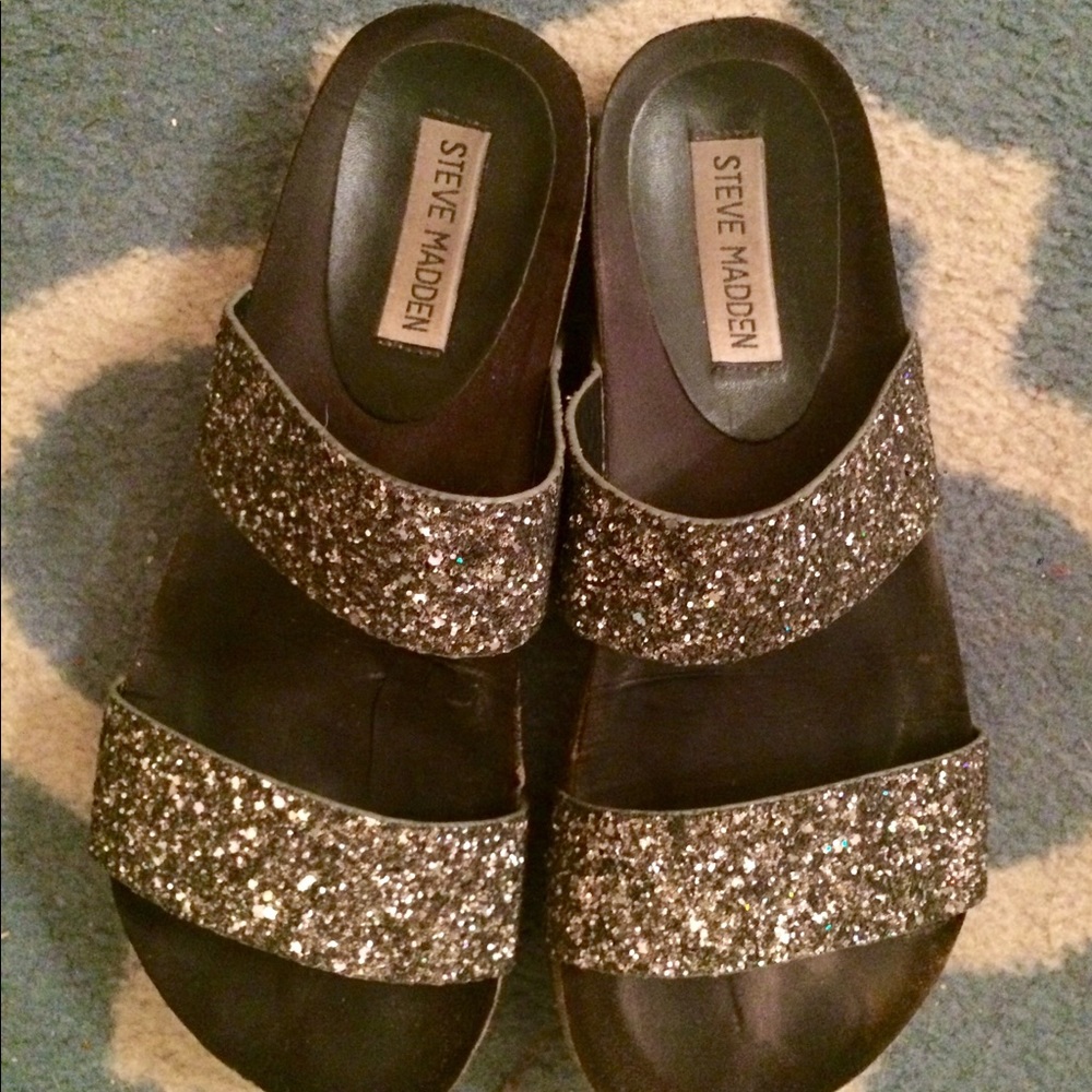 Steve Madden Birkenstock Glitter Slides-Size 7