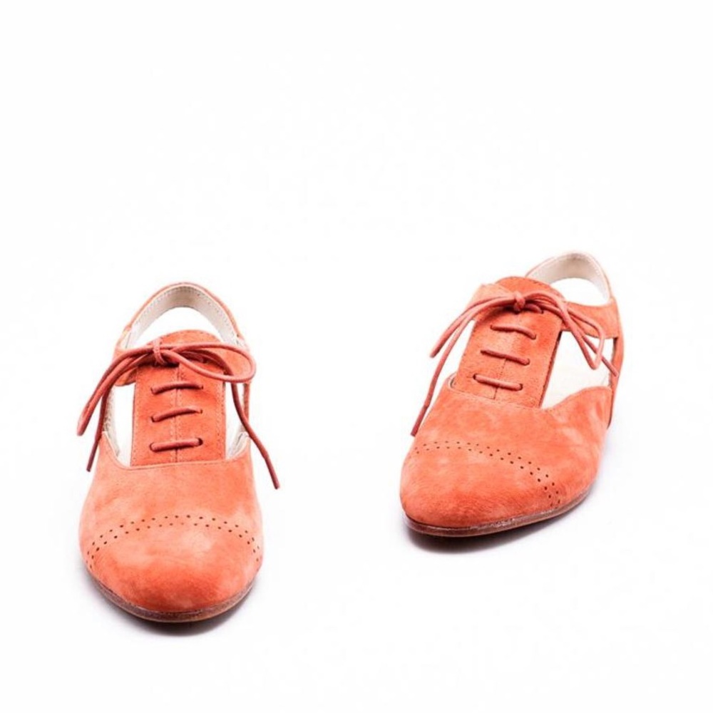 Rust Distressed Leather Slingback Oxford Loafer - Picture 5 of 5