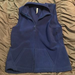 Bright blue zip up fleece