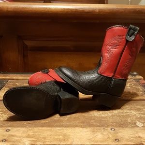 Red leather toddler boots size 4 1/2