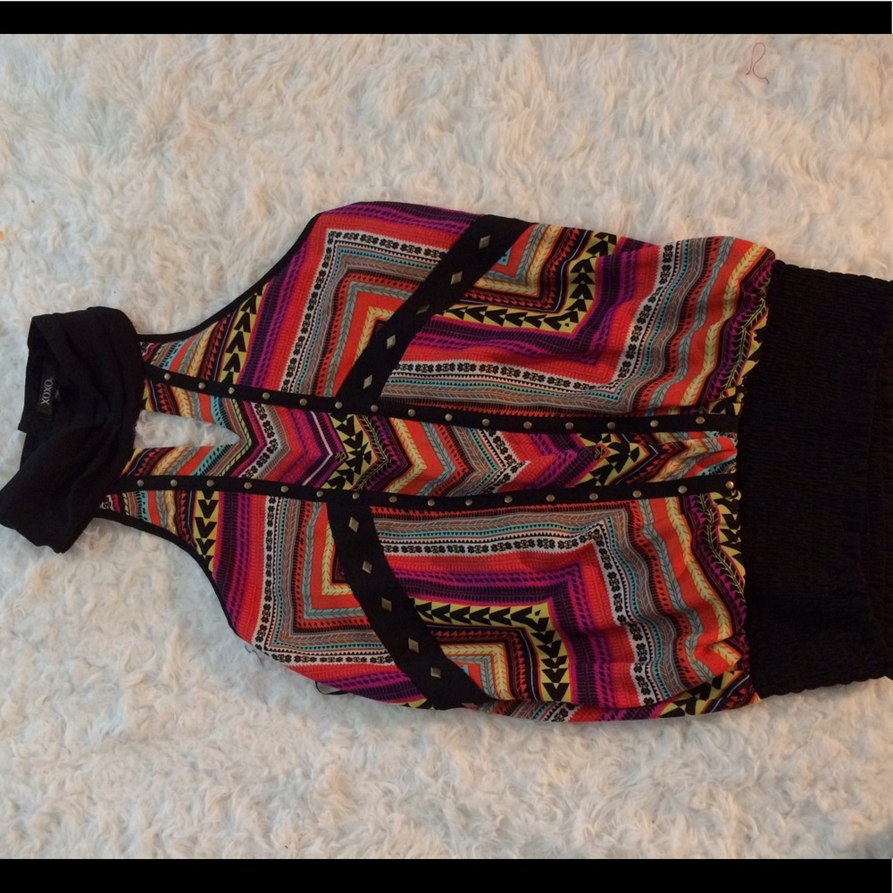 Tribal high neck halter top xs/s NWT