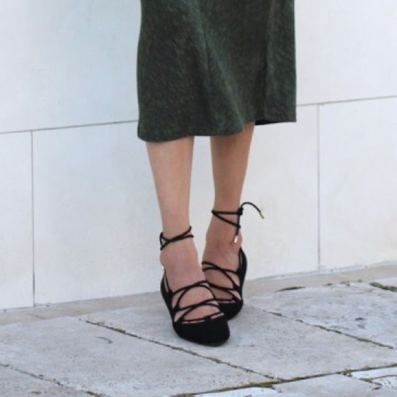 Zara Shoes - Zara lace up flats