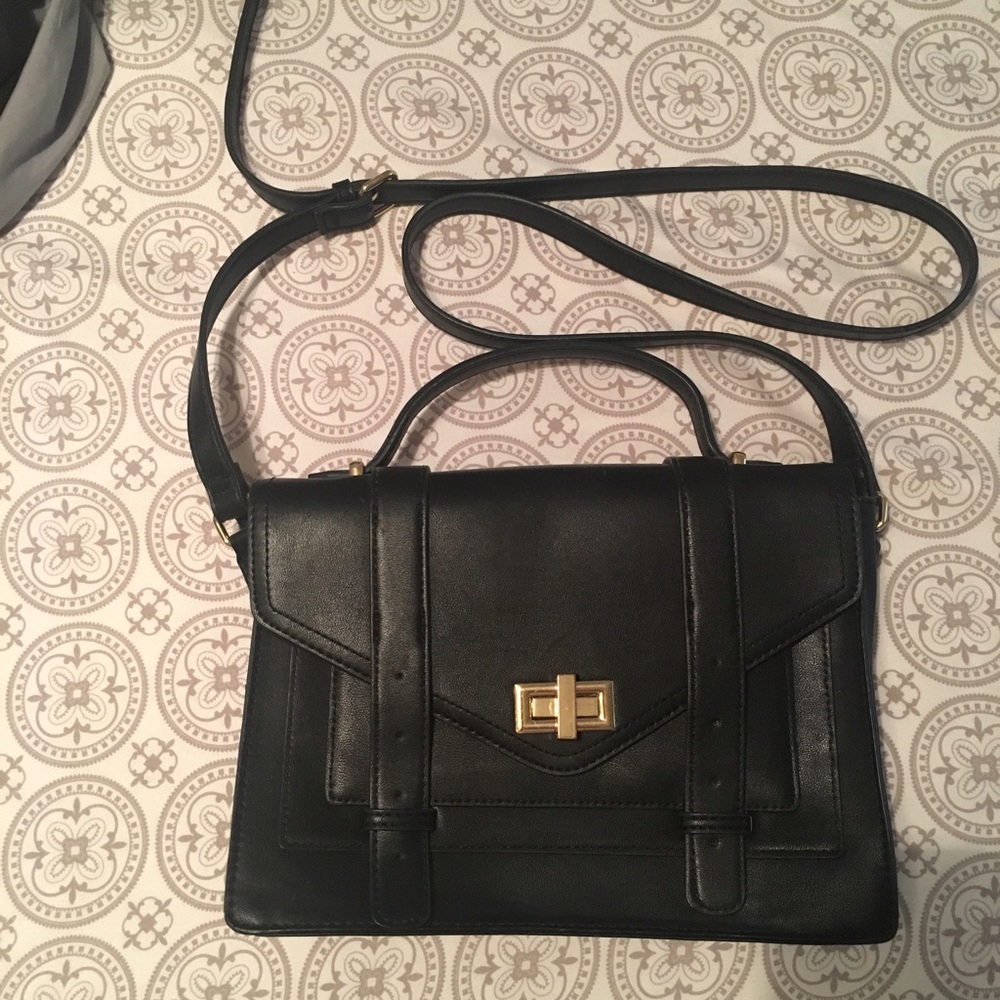 Black Satchel Style Crossbody Bag