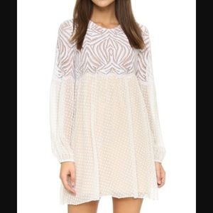 BCBGMaxAzria Kitra Lace babydoll white