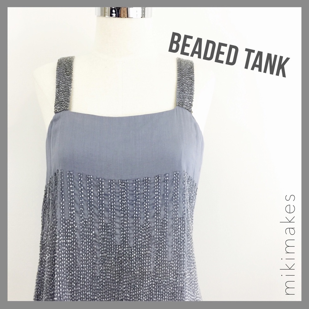 [ blue angels ] silver beaded blue tank tie back