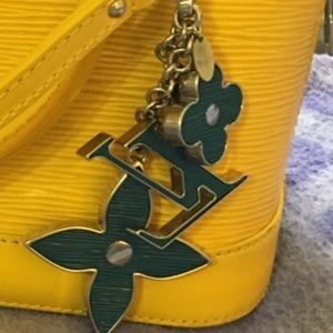 Louis Vuitton bag charm/ key chain teal