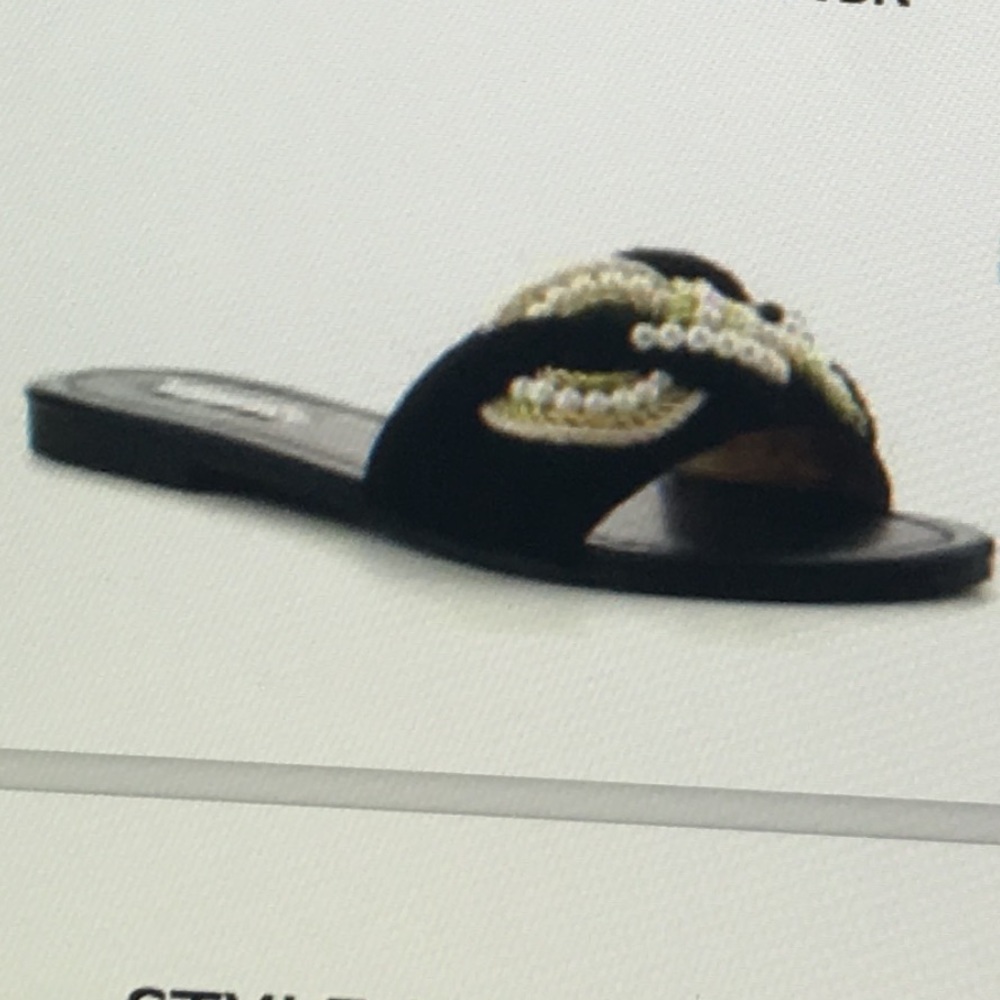 Black velvet sandals