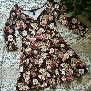 Floral maroon dress