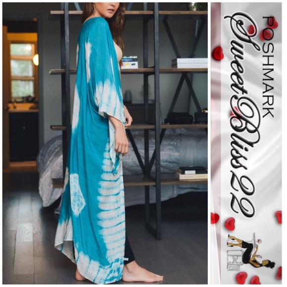 💋Turquoise Tie Dye Kimono Wrap💋 - Picture 3 of 3