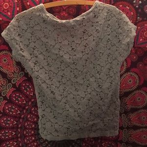 aerie Tops - Aerie gray lace tee aerie Tops - Aerie gray lace tee