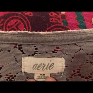 aerie Tops - Aerie gray lace tee aerie Tops - Aerie gray lace tee