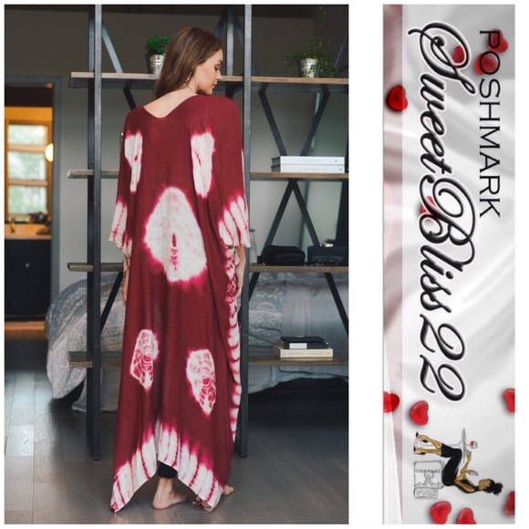 ⭐️Wine Tie Dye Kimono Wrap⭐️ - Picture 2 of 2