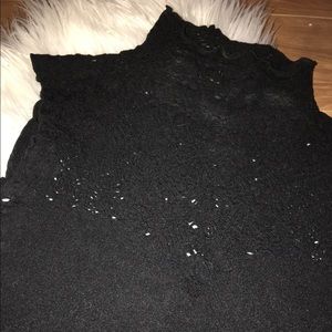 Laser cut black bodycon dress