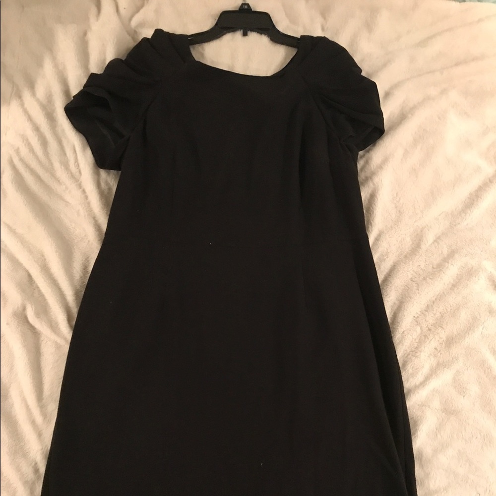 Black detailed shoulder dress