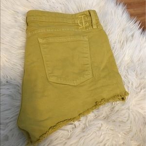 Juicy couture mid-rise green denim shorts