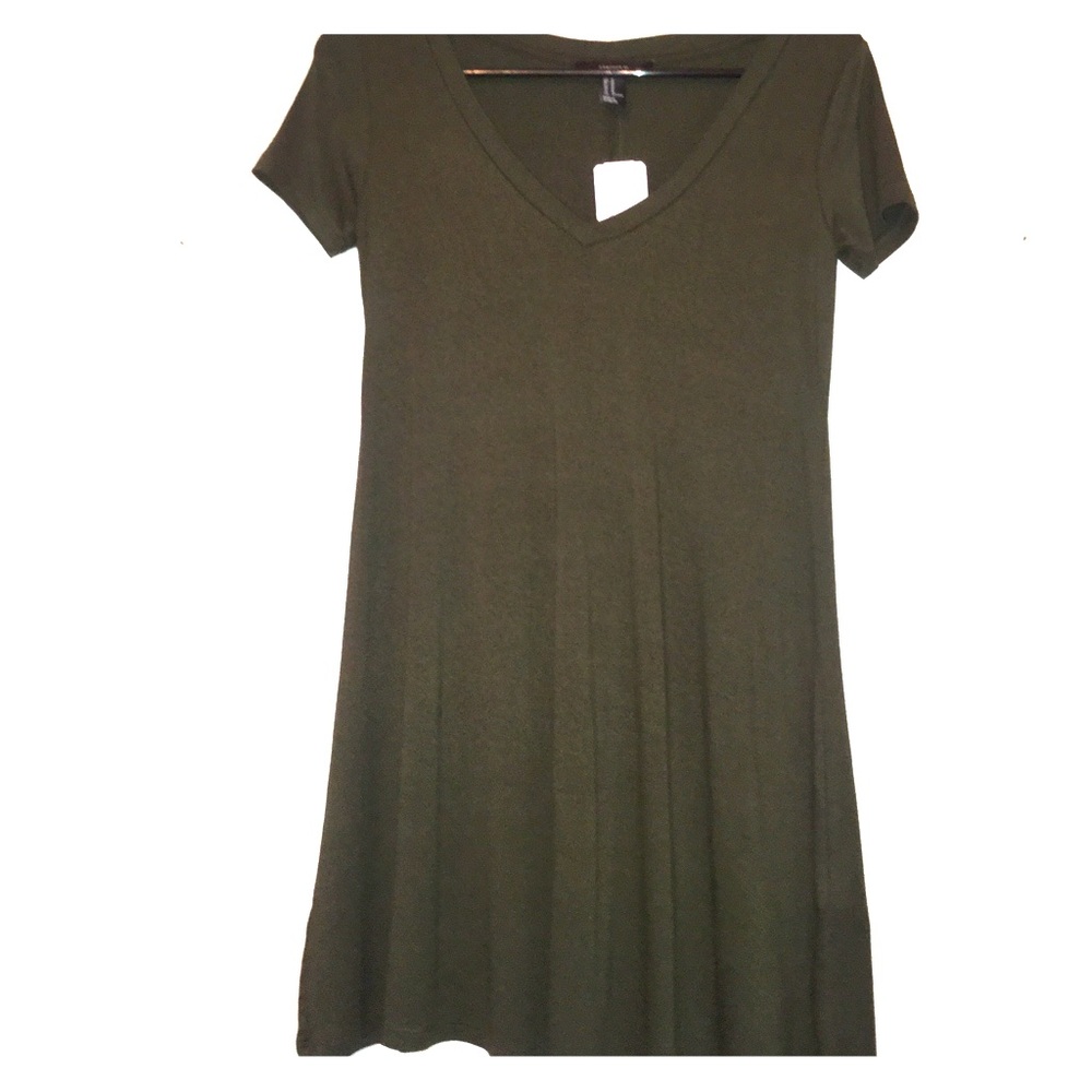 Dark green forever 21 t shirt dress