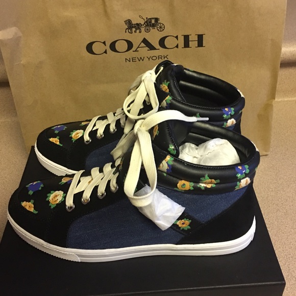 Coach Shoes - NEW COACH PEMBROKE BLACK/DENIM/FLORAL SIZE 7.5