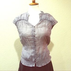 Loft Sheer Button Up Blouse