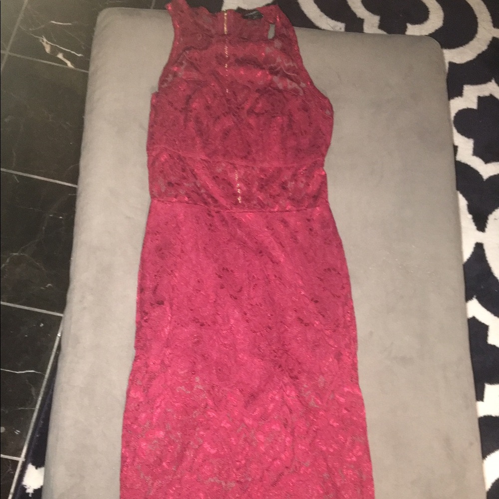 Wine lace dress