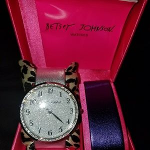 Betsey Johnson interchangeable silver & purpl band