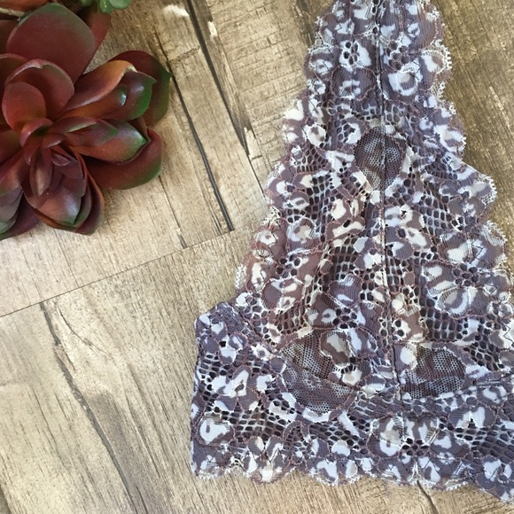 Free People Galloon Lace Halter Leopard Bra XS - Picture 3 of 8