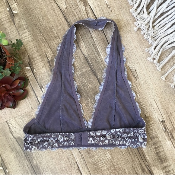 Free People Galloon Lace Halter Leopard Bra XS - Picture 4 of 8