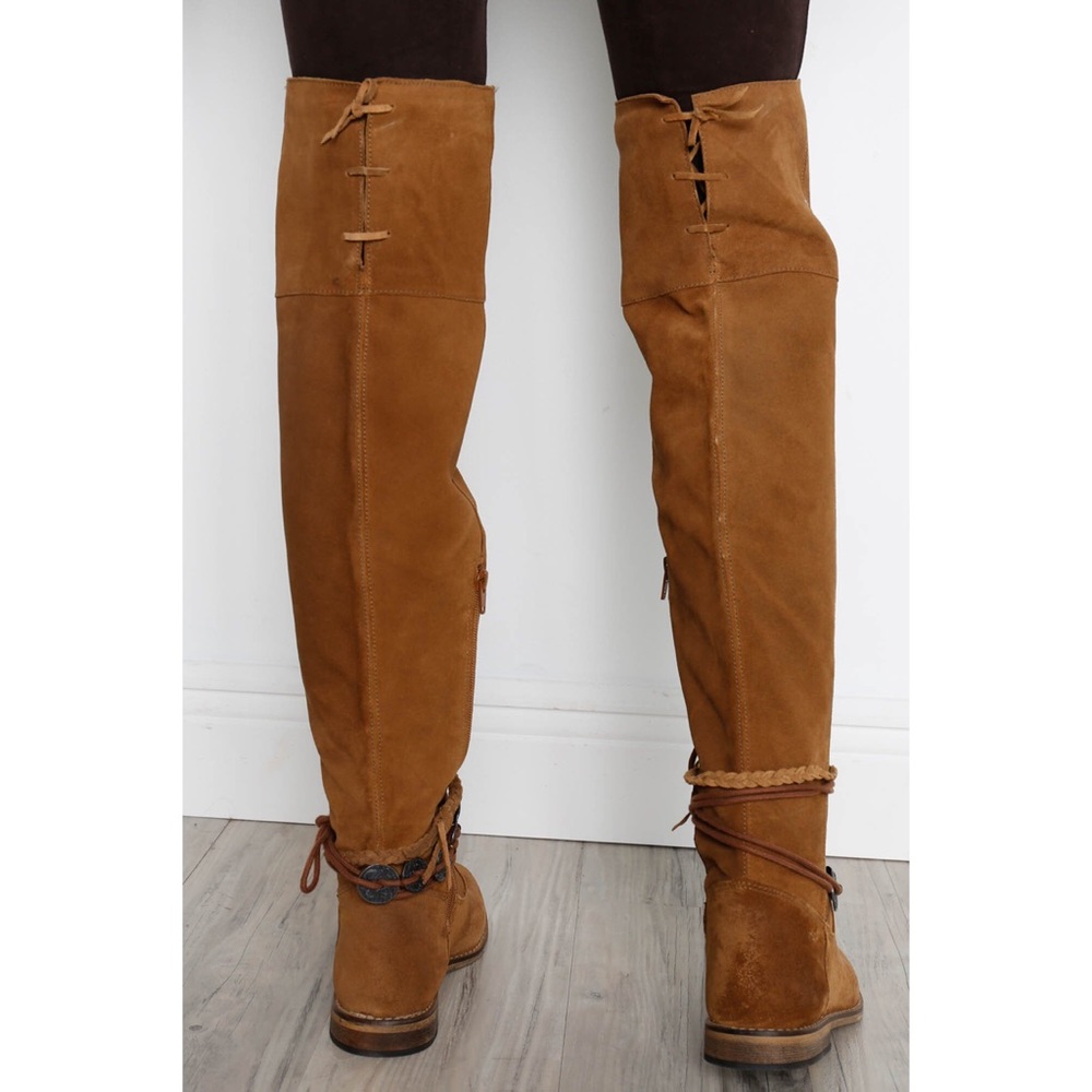 Genuine Suede/Leather Boho Over-the-Knee Boot - Picture 3 of 3