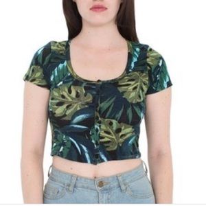 American Apparel Jungle Leaves Crop Top