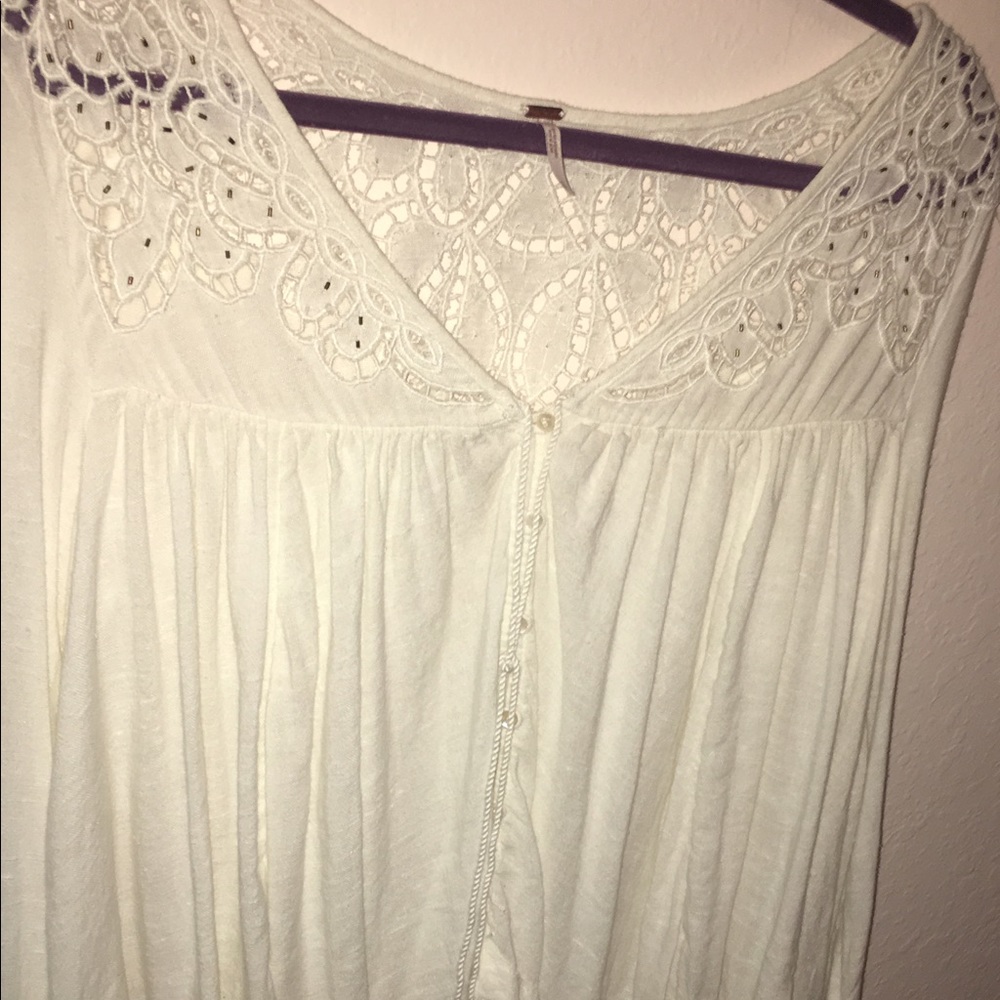 Free people embellished lace blouse