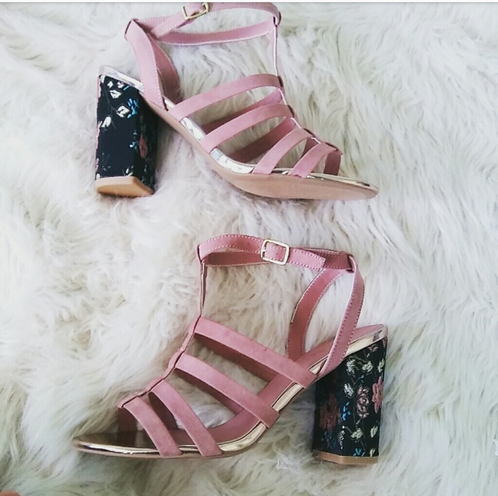 //The Halsey// Mauve embroidery caged Heel - Picture 5 of 6