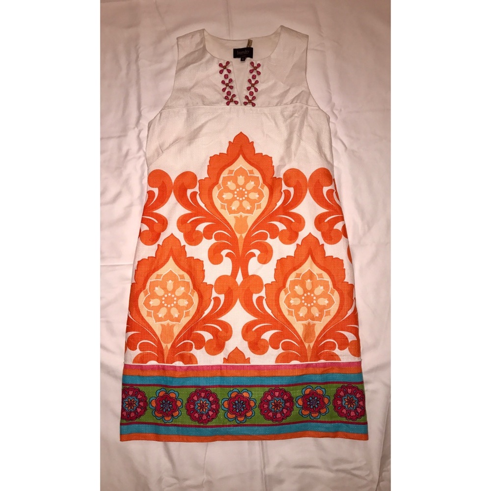 Laundry by Shelli Segal Patterned Linen Dress