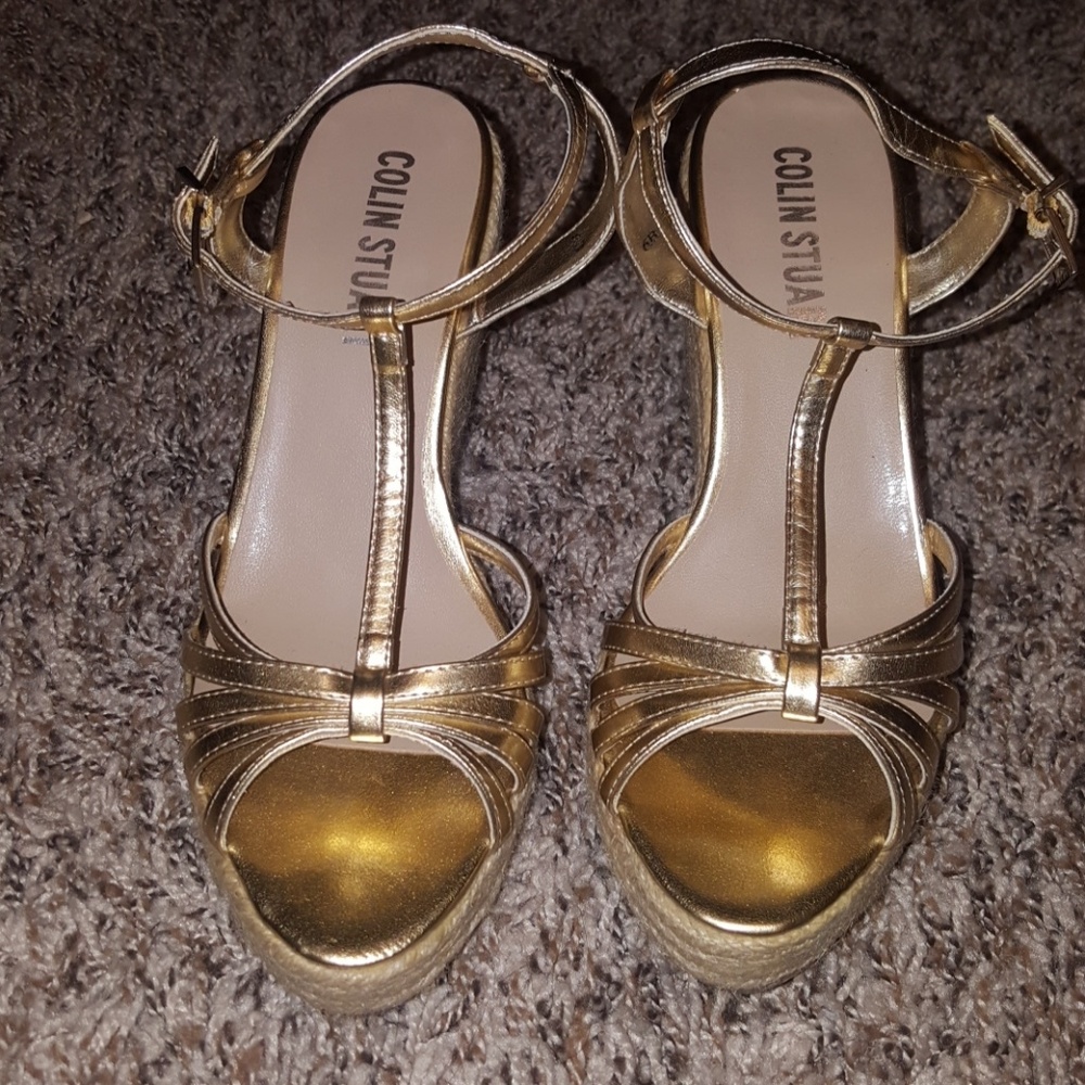 Gold wedge espadrilles (6)