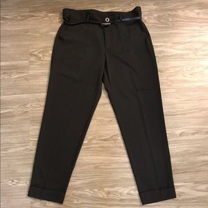 black pants with belt