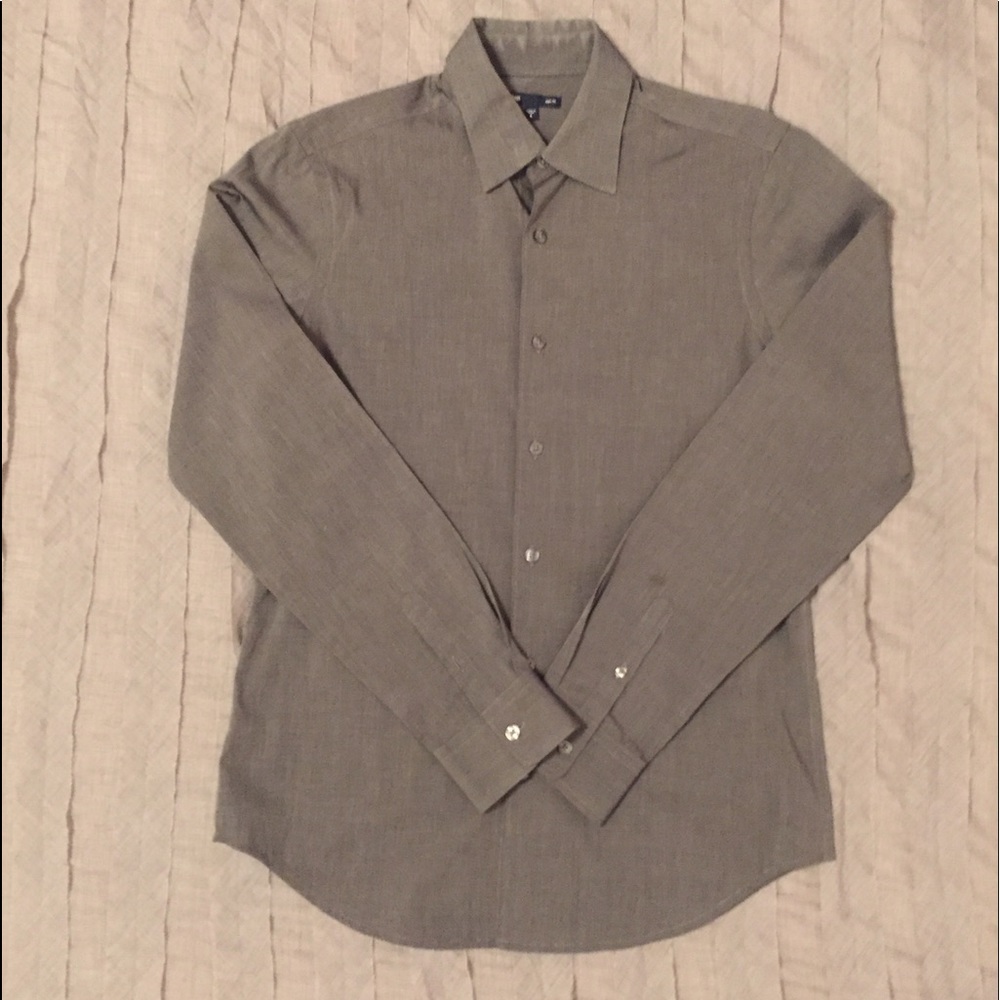 Gap slim fit gray dress shirt size small