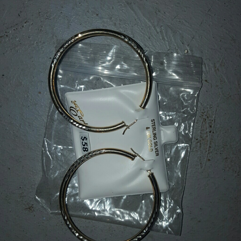 Love Earth earings sterling silver and 10k gold.