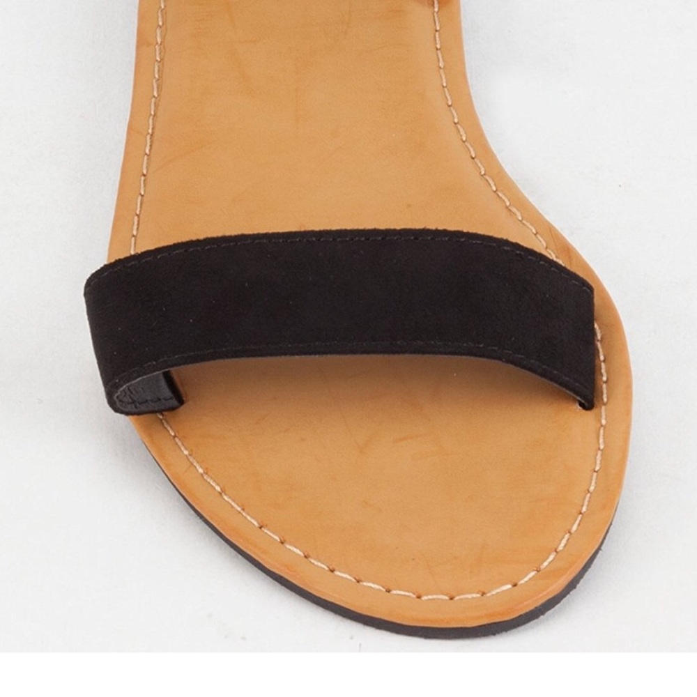 Black Tassel Ankle Cuff Sandal - Picture 4 of 6