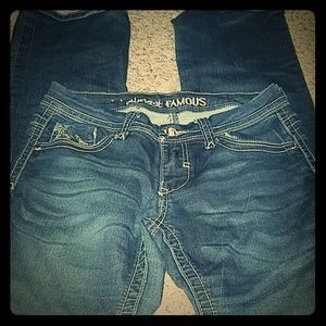 Low rise Almost Famous blue jeans