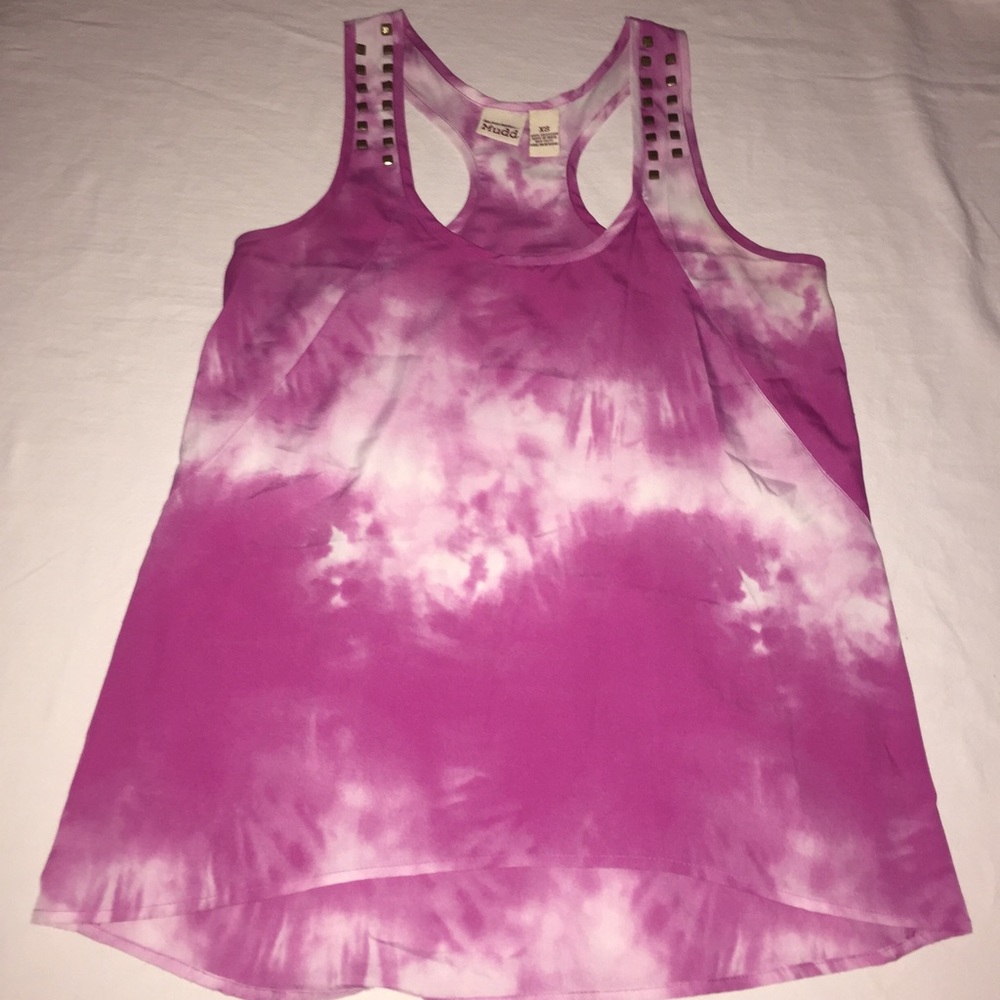 Mudd Pink Tie Dye Studded Tank Top