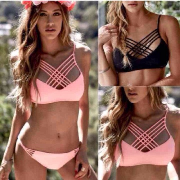 NWT Black Strappy Trendy Bikini - Picture 2 of 3