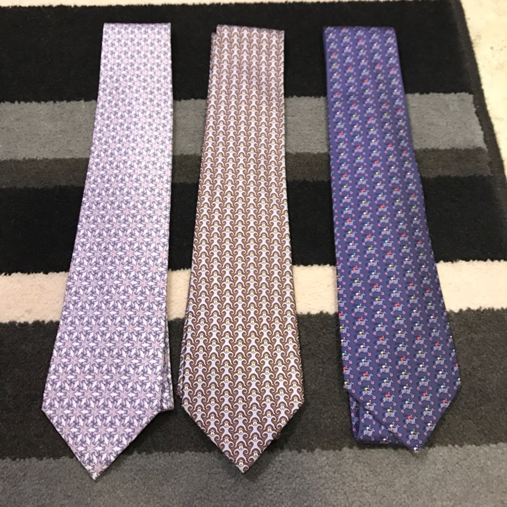 3 Ties Hermes 100% soie Made in France