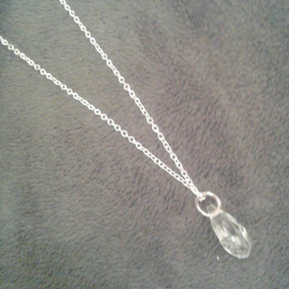 Delicate Briolette Necklace with 925 Silver Chain