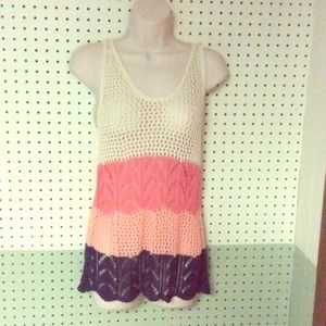 Cotton crochet tank top