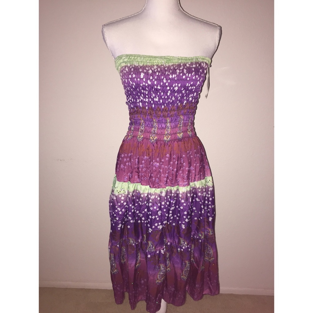 Paisley Floral Boho Colorful Beach Skirt/Dress