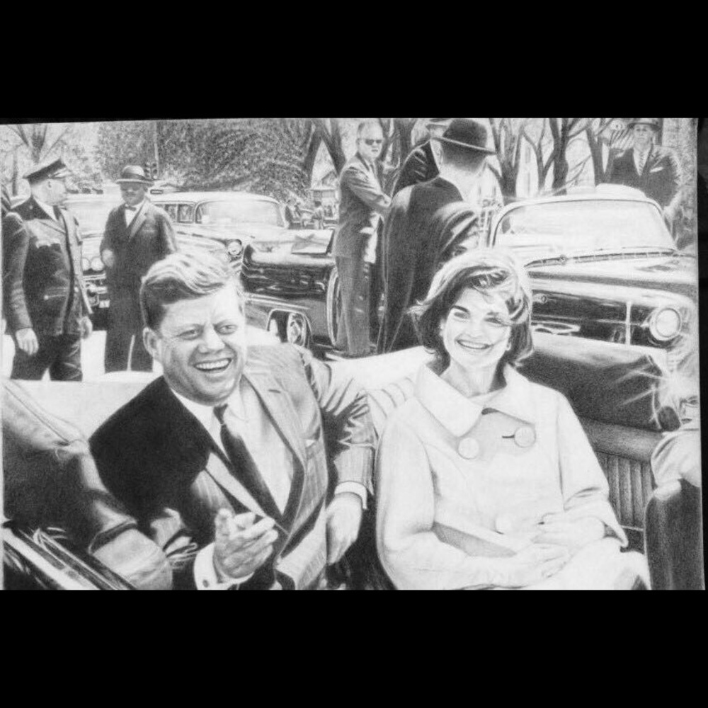 Original JFK pencil drawing