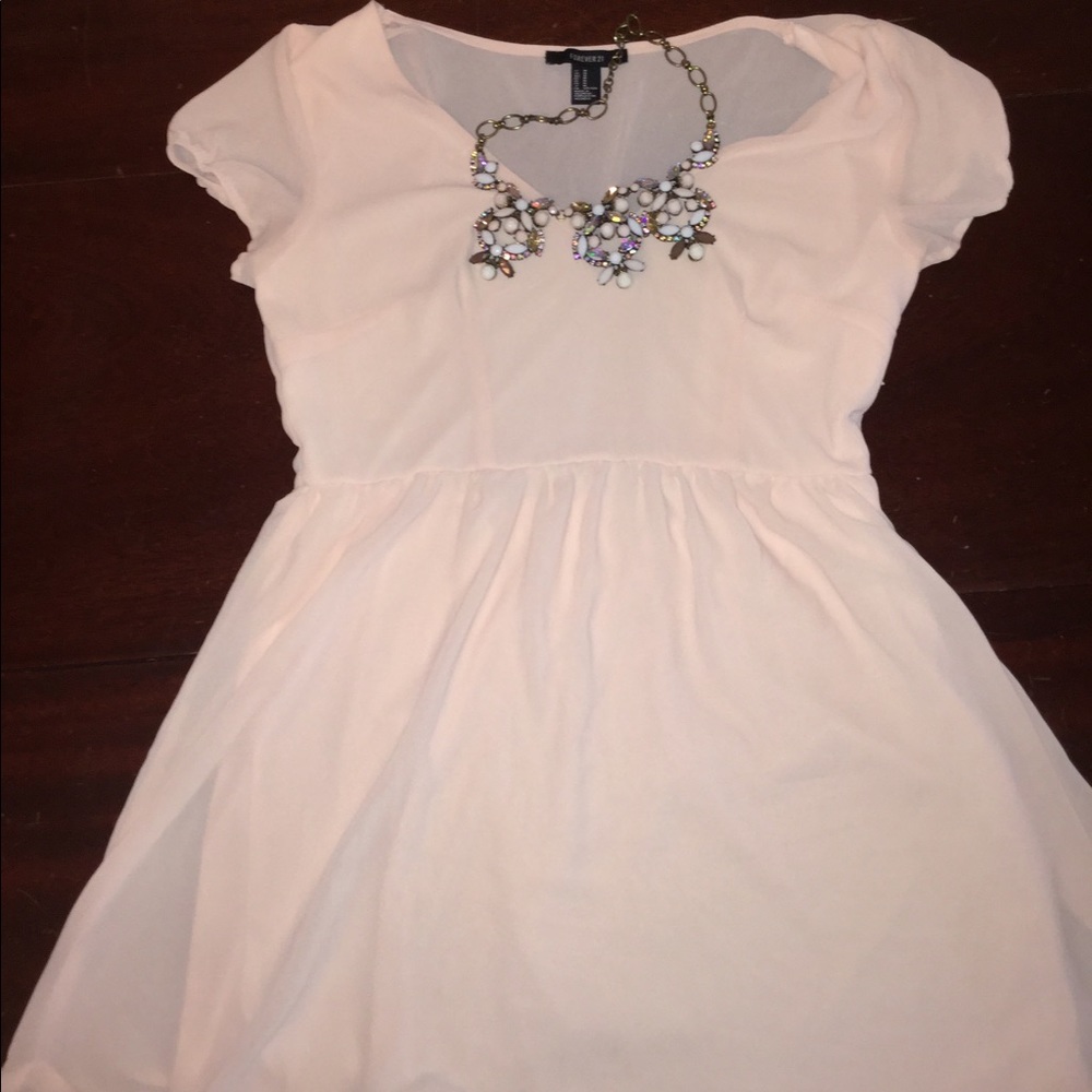 Pink chiffon mini dress