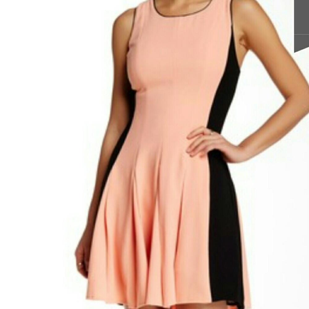 Peach and black dress